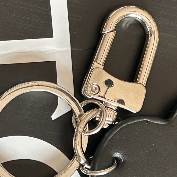 COPY - New. Snap Bag Charm. Leather. BLACK & SILVER HEART KeyChain. - Picture 9 of 16